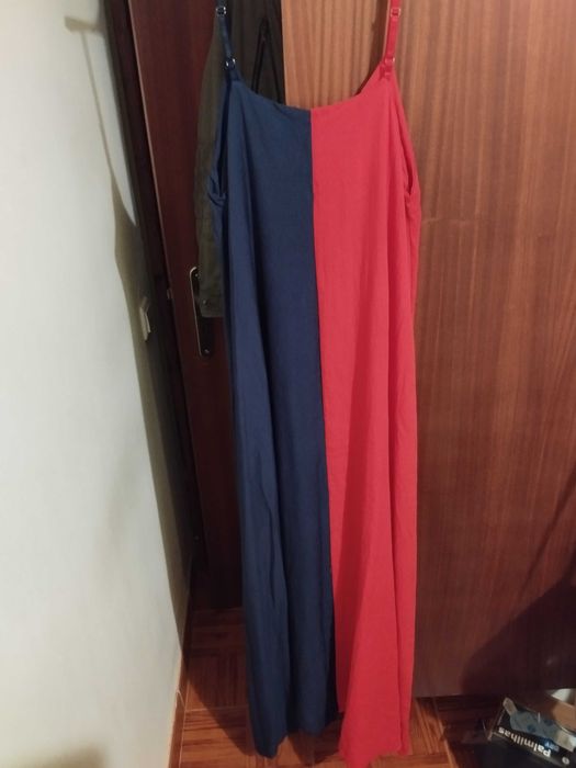 Vestido bicolor comprido novo