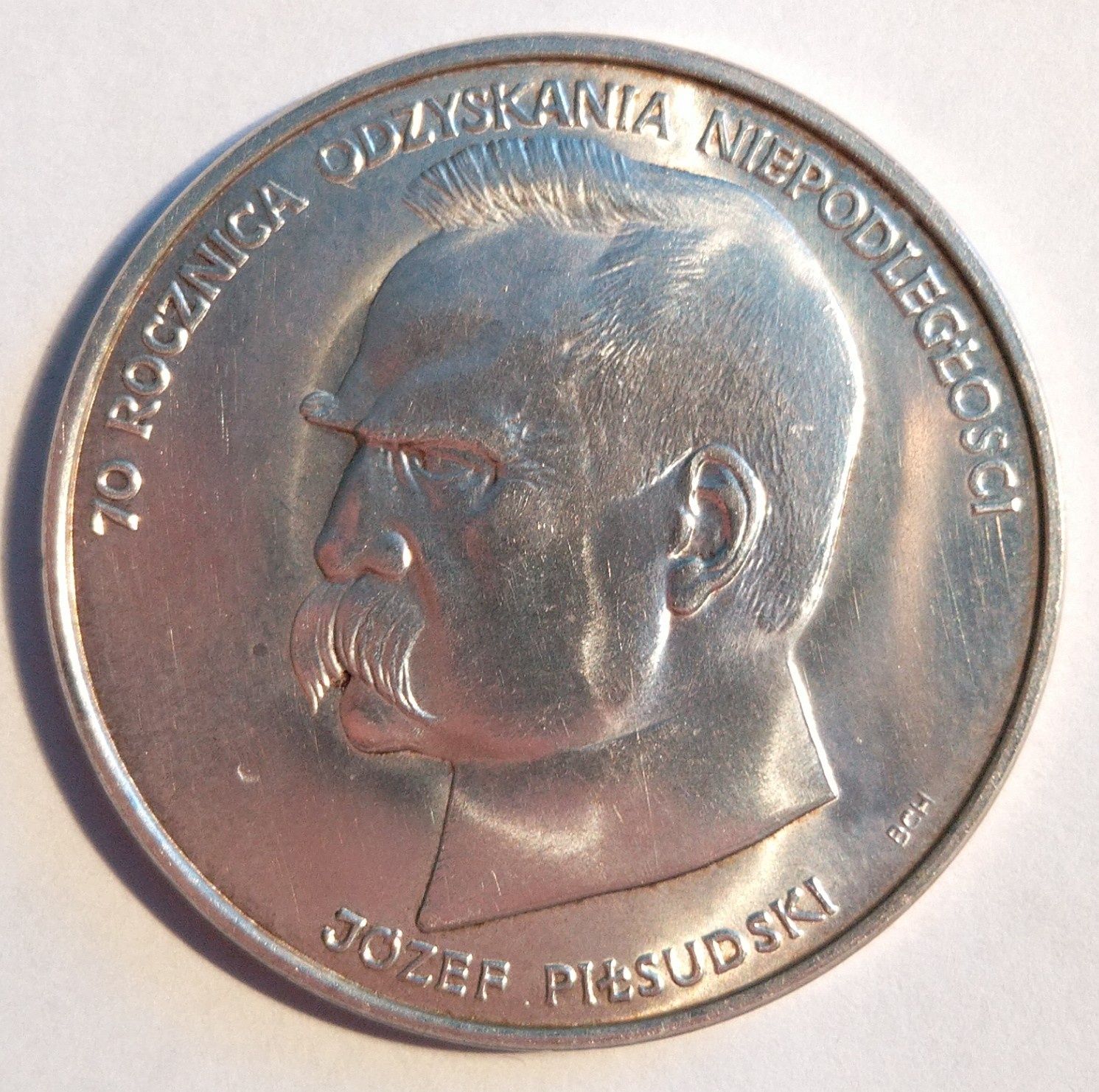 50000 złotych 1988, srebro Piłsudski, super stan, połysk menniczy