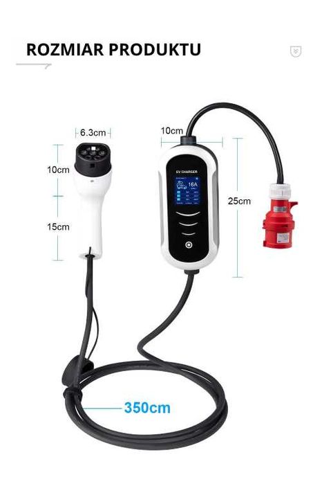 3 fazowa Mobilna Ładowarka EV 11kW dostępna od ręki Kielce.