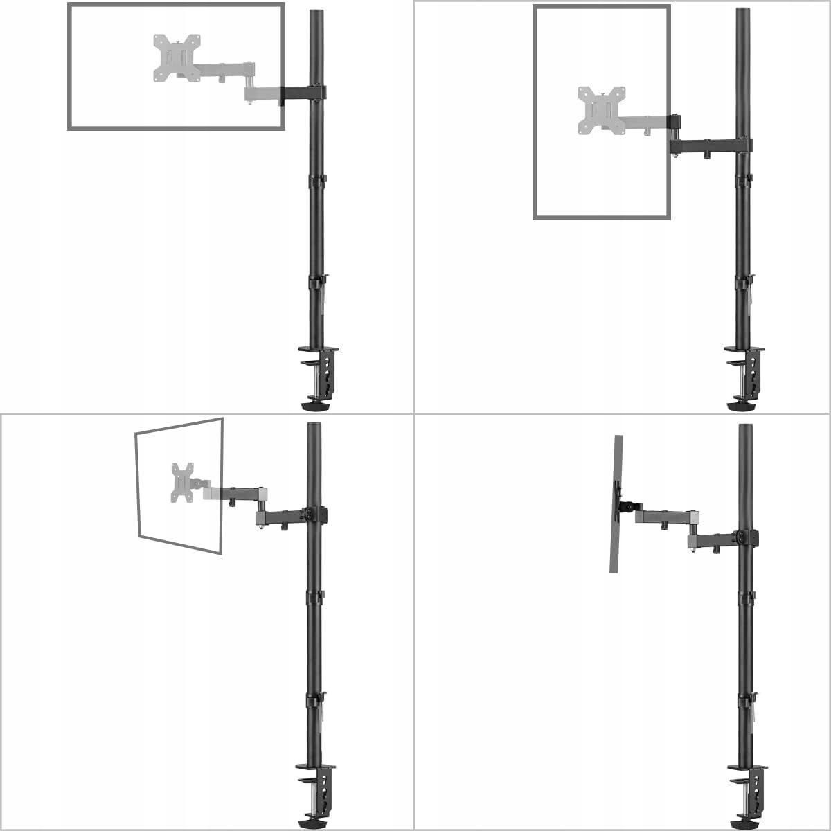 Uchwyt Bracwiser do Monitora 13-32", Obrót, Regulacja, VESA MD7821