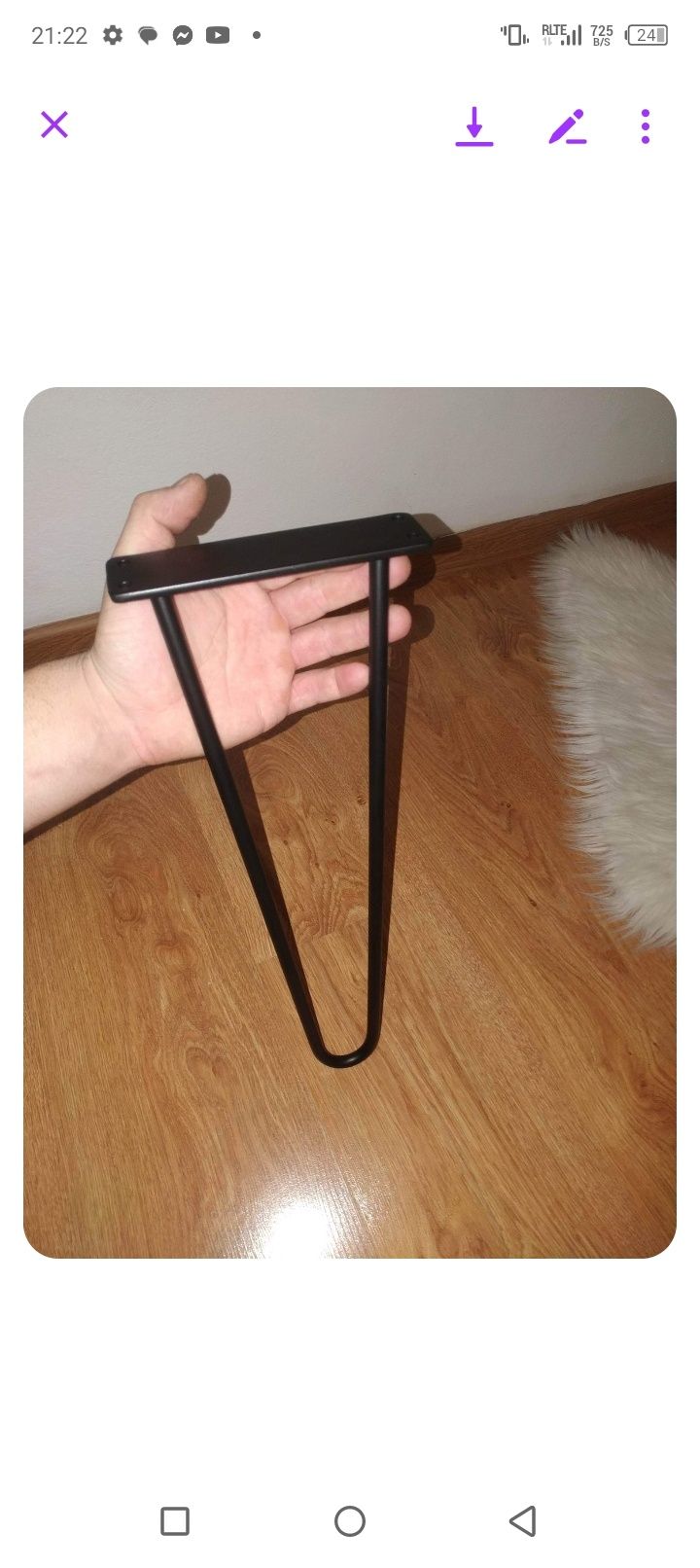 Nóżki z pręta wysokość 40 cm