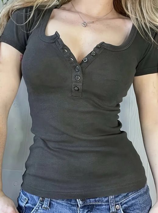 Топ футболка поло в обтяжку на пуговицах набор черный белый серый