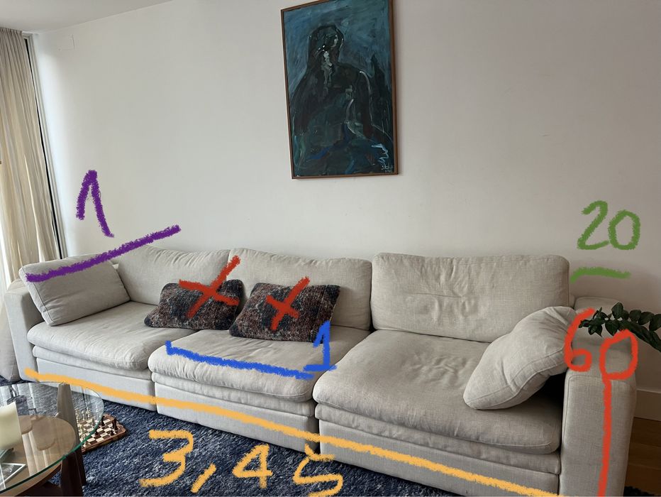 Sofa modular de sala de estar