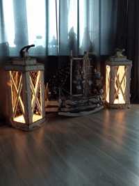 Ręcznie robione lampiony drewniane