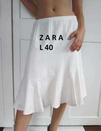 Zara biała elegancka spódnica spódniczka ecry L 40
