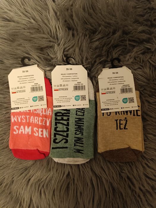 Śmieszne skarpetki damskie 3 sztuki