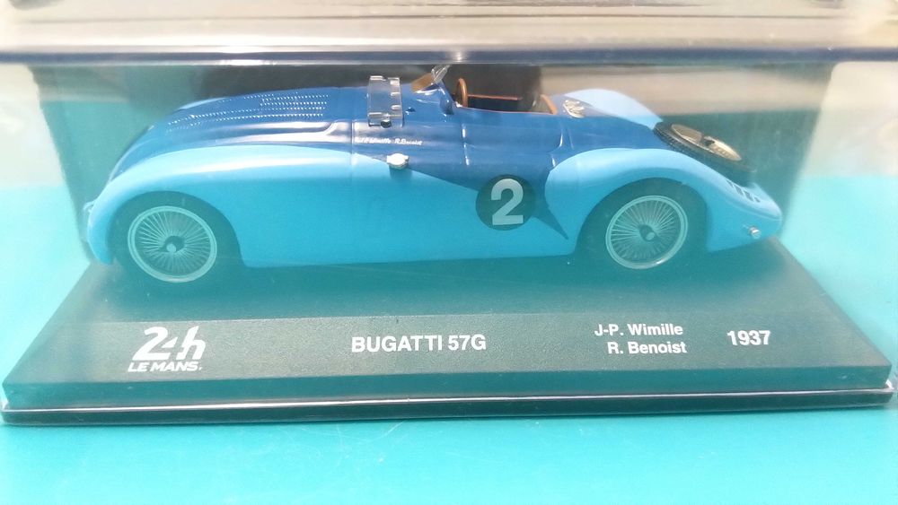 Bugatti 57G #2: Vencedor 24h Le Mans 1937 - Miniatura IXO escala 1/43