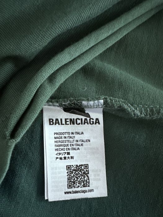 Balenciaga Unisex  t-shirt zielony z dziurami rozm.XL Nowa!