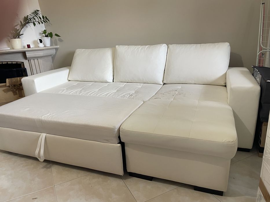 Sofá cama com chaisse longue