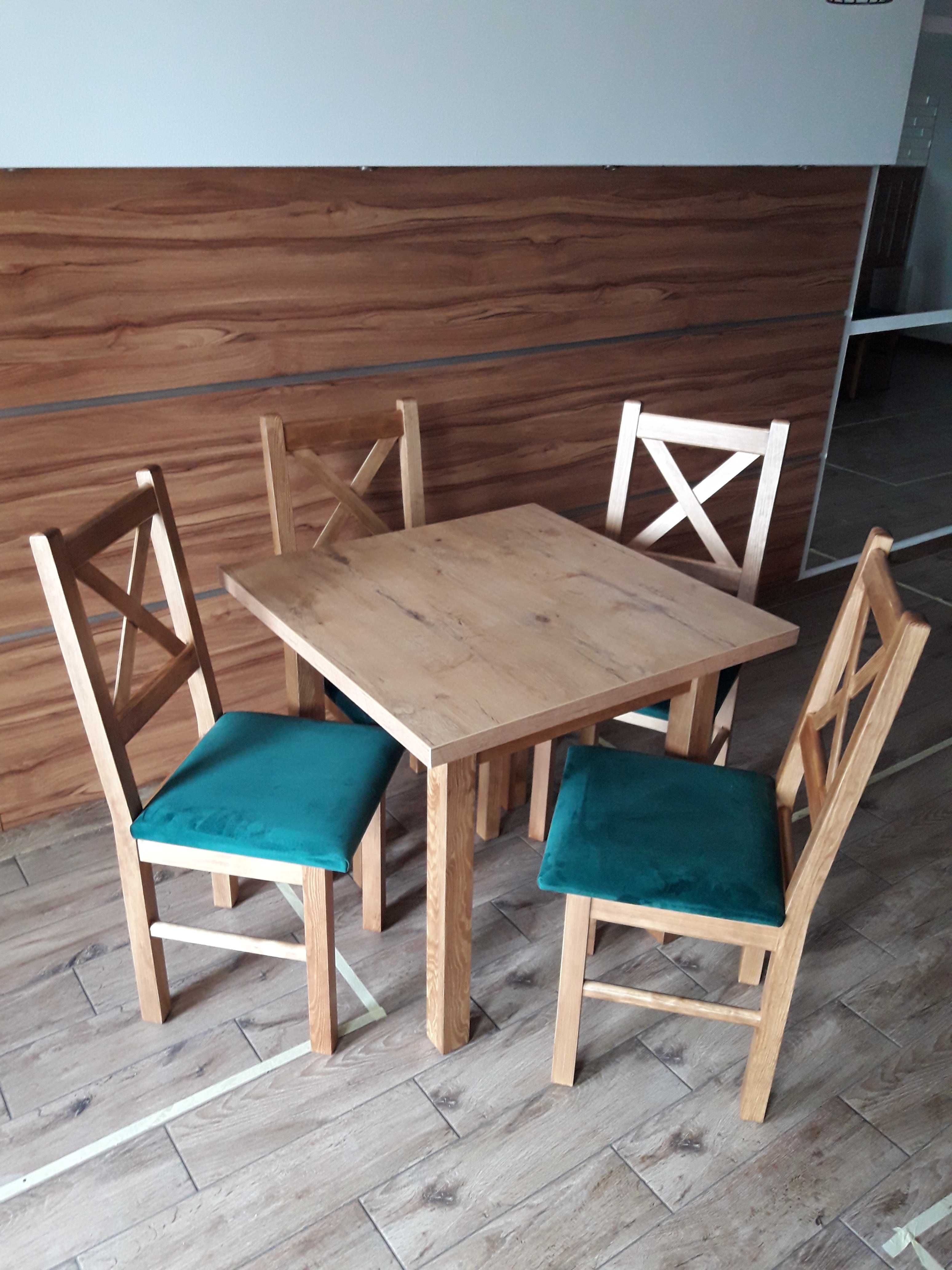 Komplet stolik 4 krzesła tanio i solidnie do baru restauracji nowe