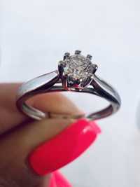 Шикарное золотое кольцо с бриллиантом 0,18ct красное золото 585 проба