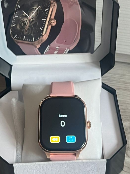 Elegancki smartwatch damski z funkcją rozmów – różowe złoto | LaxasFit