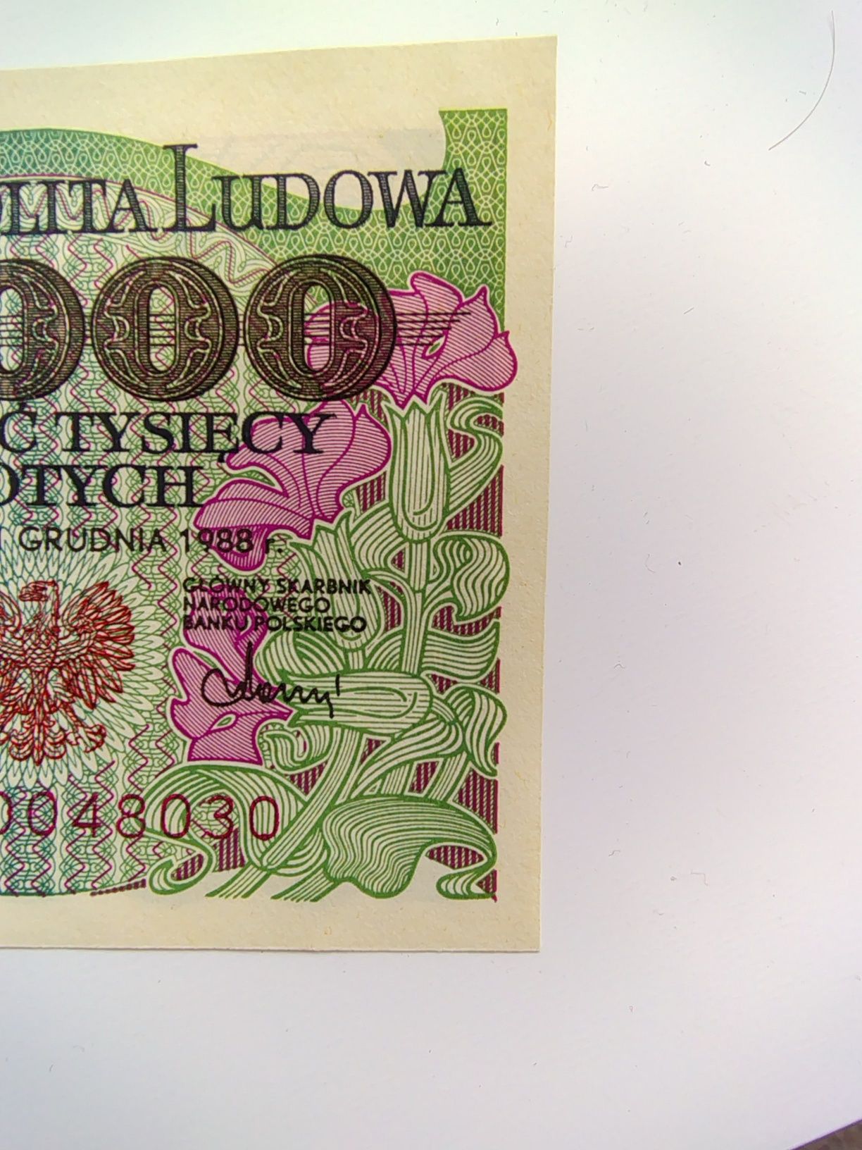 10000 złotych 1988 seria AA stan UNC -1 banknot PRL rzadki i poszukiwa