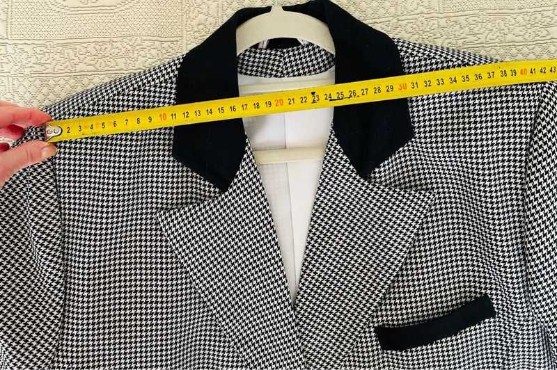 marynarka pepitka oversize retro