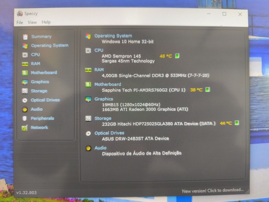 Computador fixo Windows 10