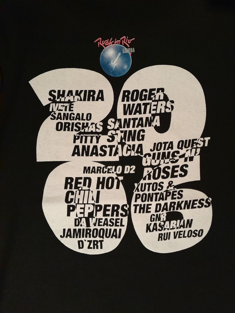 T-Shirt oficial Rock in Rio Lisboa 2006, tamanho M, nova!