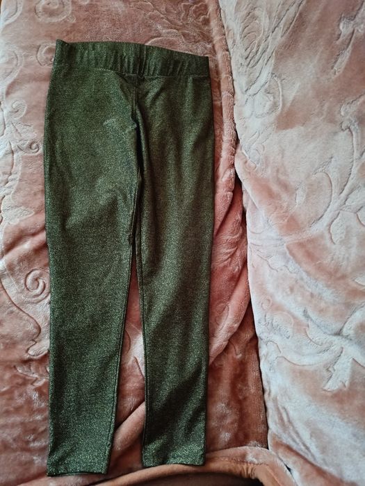 Legginsy złoto czarne błyszczące lekko M