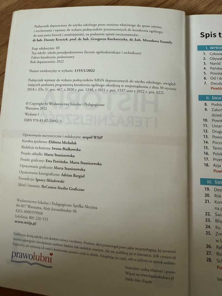 Podrecznik do historii i terazniejszosci