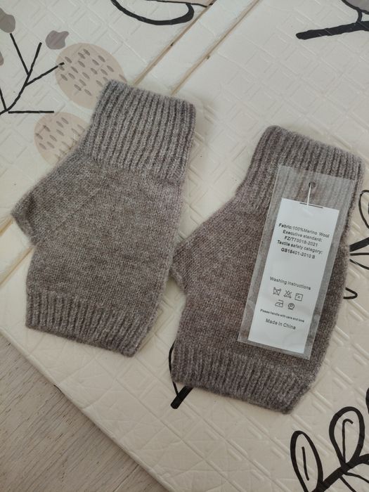 Rękawiczki mitenki merino damskie