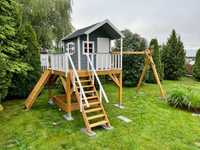 SOLIDNY Drewniany plac zabaw dla dzieci | DOMEK DLA DZIECI | duży mały