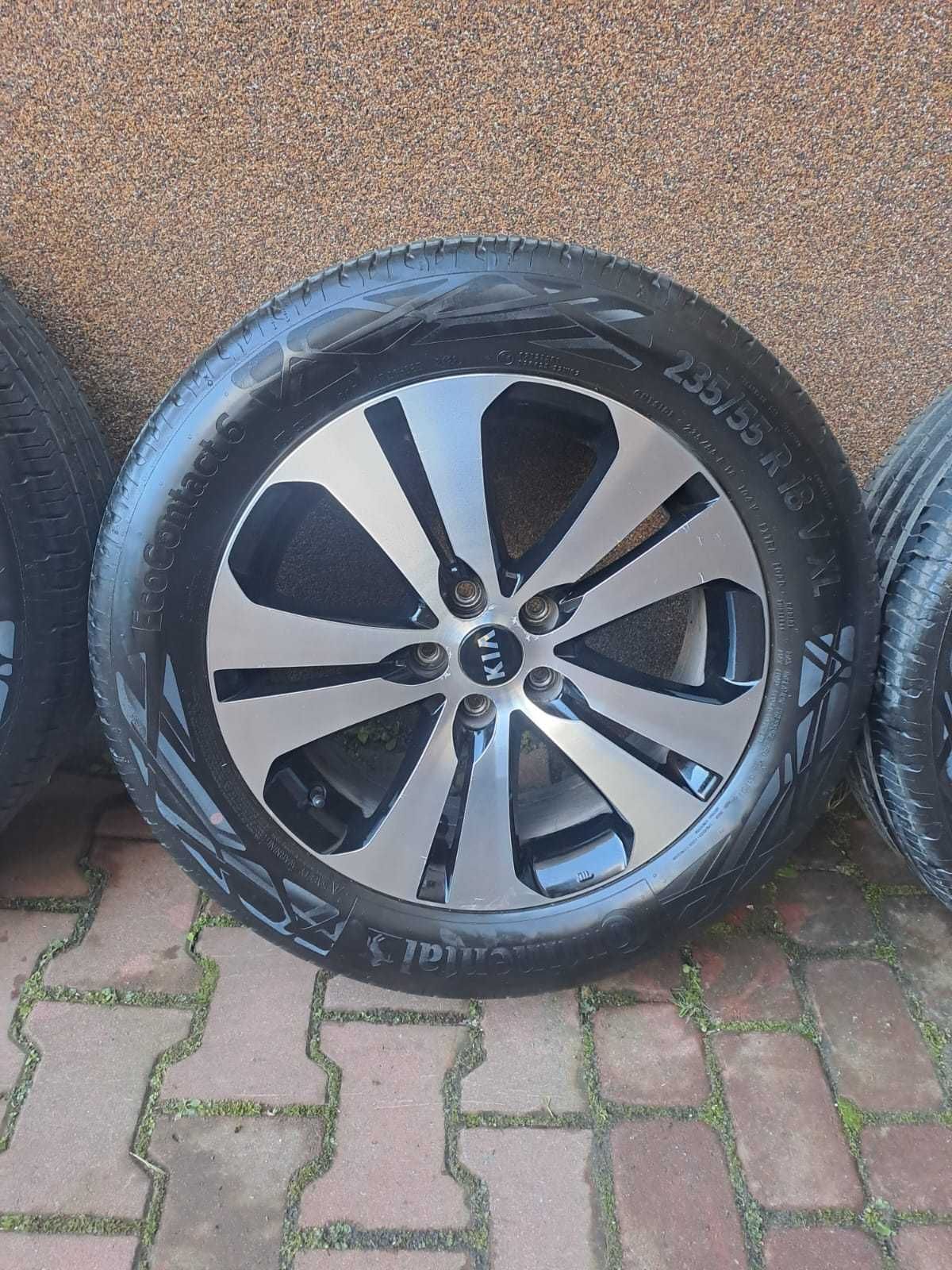 Kia alufelgi z oponami 235/55r18 continental jak nowe Kraków