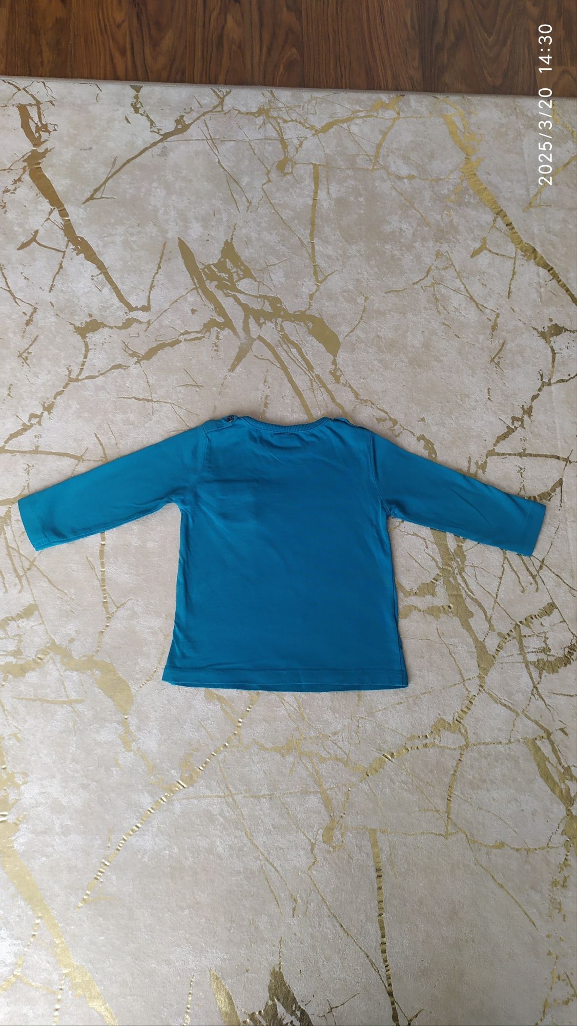 Bluzka morska z kieszonką z długimi rękawami, r. 82, Zara Baby Boy