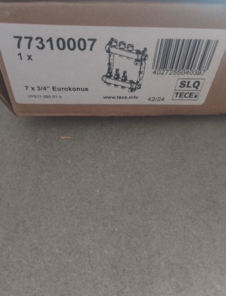 Rozdzielacz TECE Floor 7 obiegów, z przepływomierzami