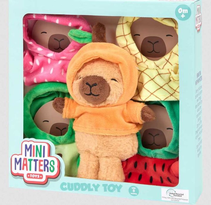 Pluszowa kapibara miś z zestawem ubranek 20 cm