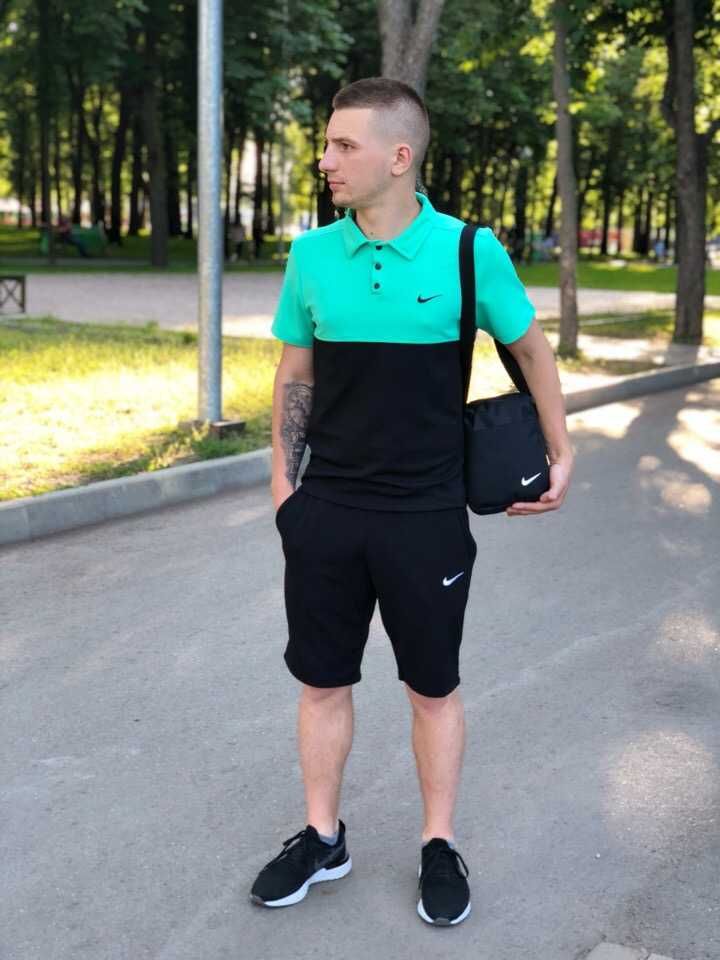 Спортивный костюм мужской летний Nike Комплект Футболка поло Шорты