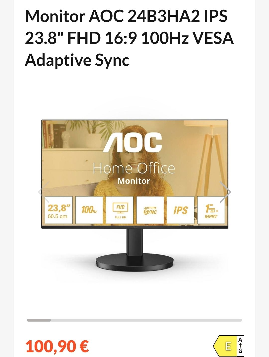 Monitor Gaming AOC 24' 100Hz