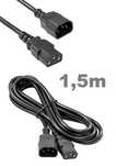 Kabel przedłużacz C13 C14 zasilający serwerowy 1,5m * Video-Play