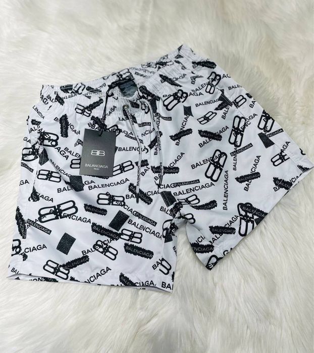 Шорты плавательные Balenciaga пляжные белые для бассейна мужские