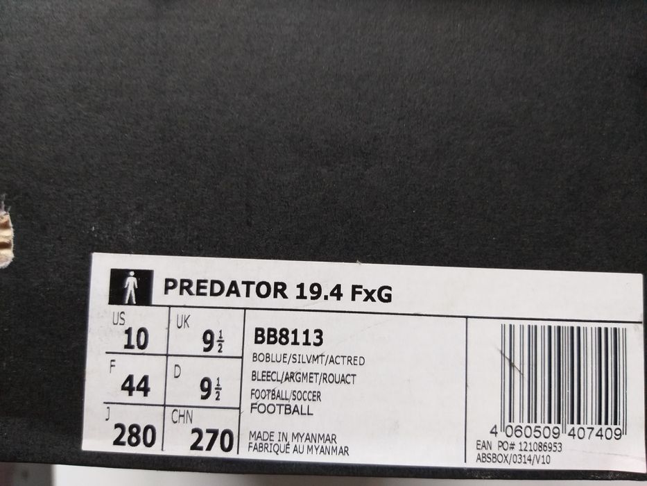 Новые футбольные бутсы adidas PREDATOR 19.4 FxG 42р оригинал.
