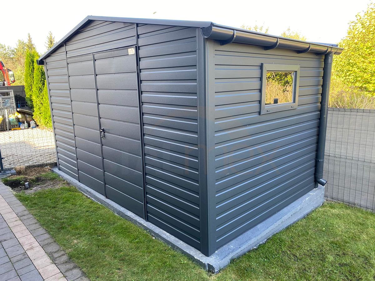 Domek narzędziowy / domek ogrodowy / składzik 4×2,5 / kolor grafit mat