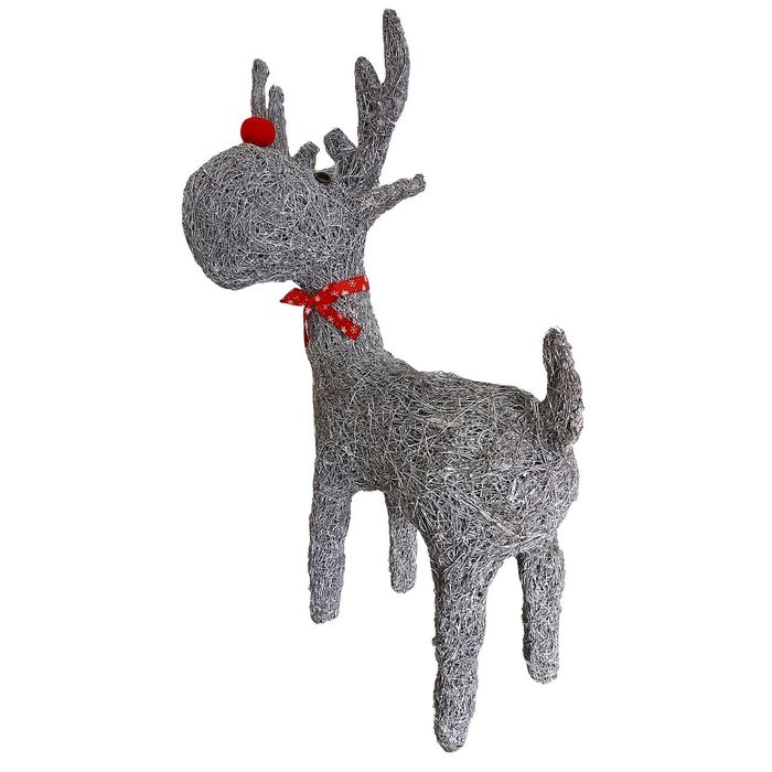 Renifer świąteczny LED dekoracja świecąca ozdoba figurka rattan 80cm
