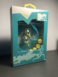 MTV 1778 – słuchawki sportowe turkusowy/żółty