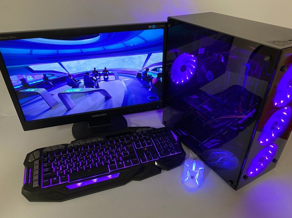 Ігровий комп'ютер ПК +монітор 22 + 570 RX 4 GB + ссд 120 гб + 8 ядер