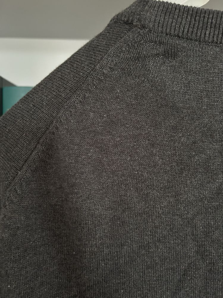 Sweter męski szary C&A 100% bawełna bawełniany XL cienki pod marynarkę