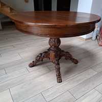 Rozsuwany drewniany stol z krzesłami - komplet
