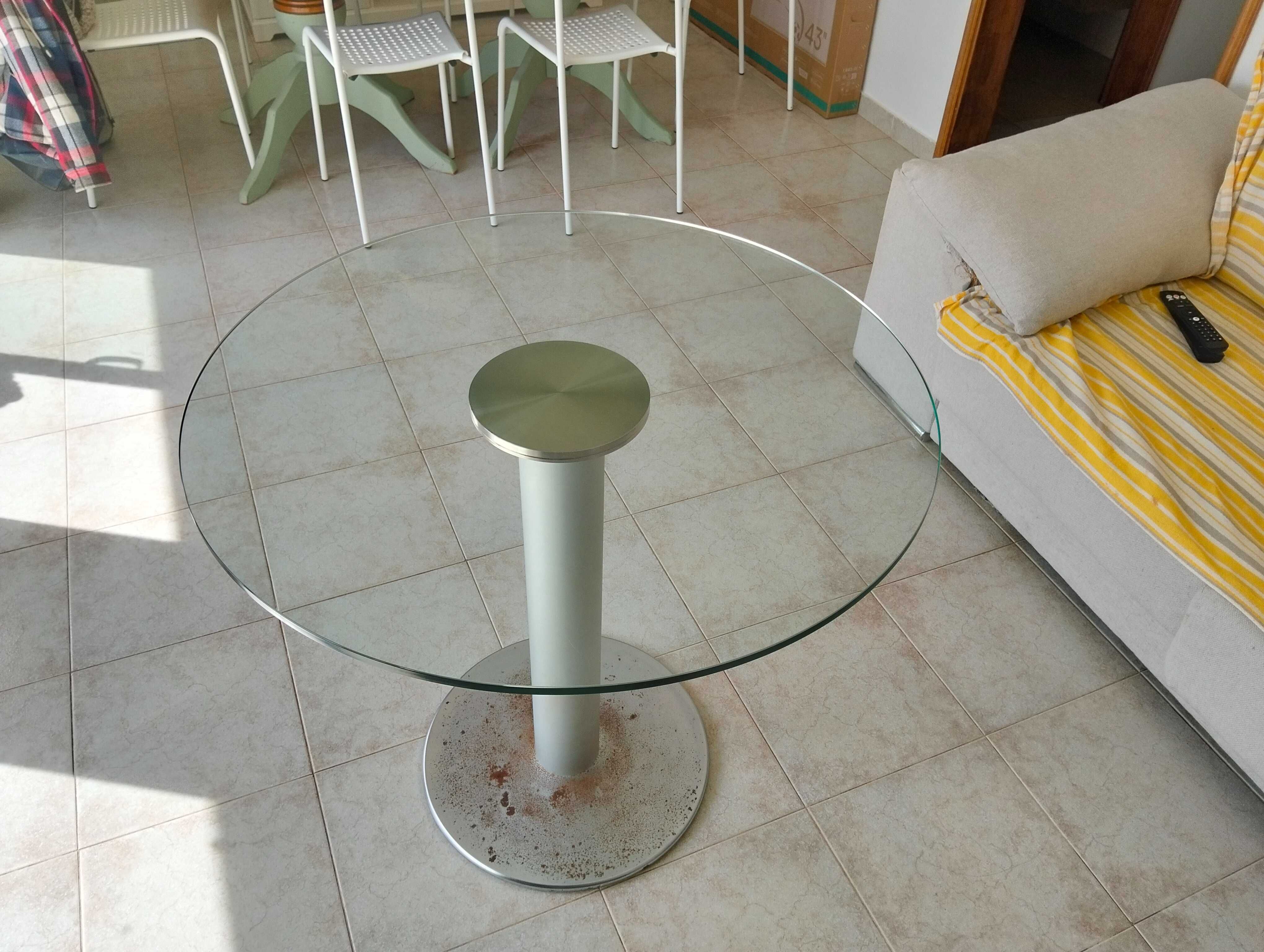 Mesa de vidro redonda