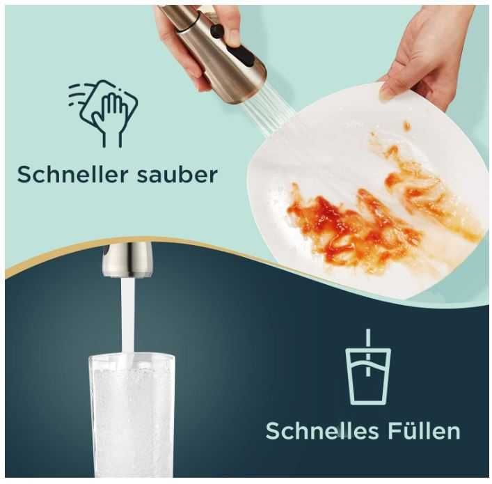 Bateria kuchenna z wyciąganą wylewką FORIOUS, 2 strumienie wody