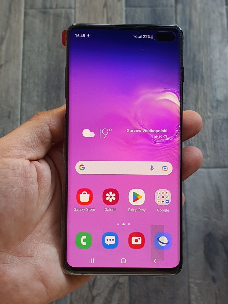 Samsung Galaxy S10 Plus 8/128GB Prism Black, pelen komplet GW24MSC