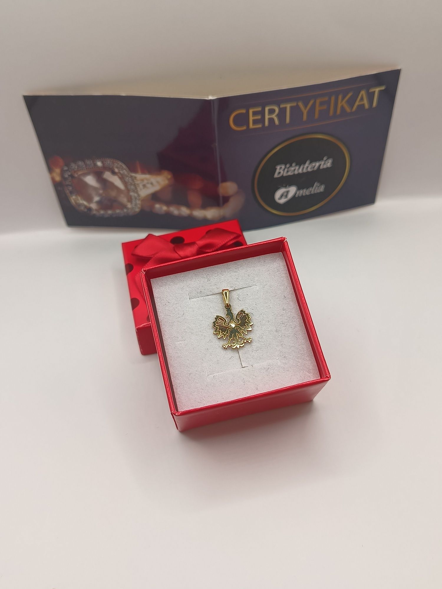 Piękna prosta złota zawieszka orzełek żółte złoto pr 585