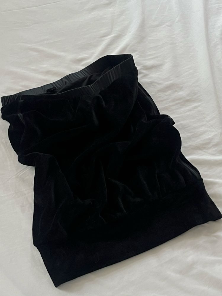 Fendi welurowy czarny top strapless vintage aksamit velour 38