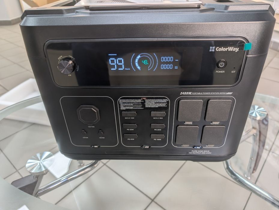 Зарядна станція ColorWay 2400Вт/2048Вт·год / LiFePO4 (CW-PR-2K2W-01)