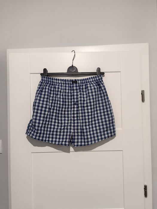 Majtki bokserki męskie w kratkę dłuższa długa nogawka XS