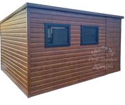 Schowek Domek Ogrodowy 4x3m Drzwi 2x Okno Jasny Orzech Rynny ID555
