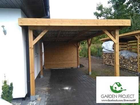 wiata carport płaski dach na jeden samochód montaż