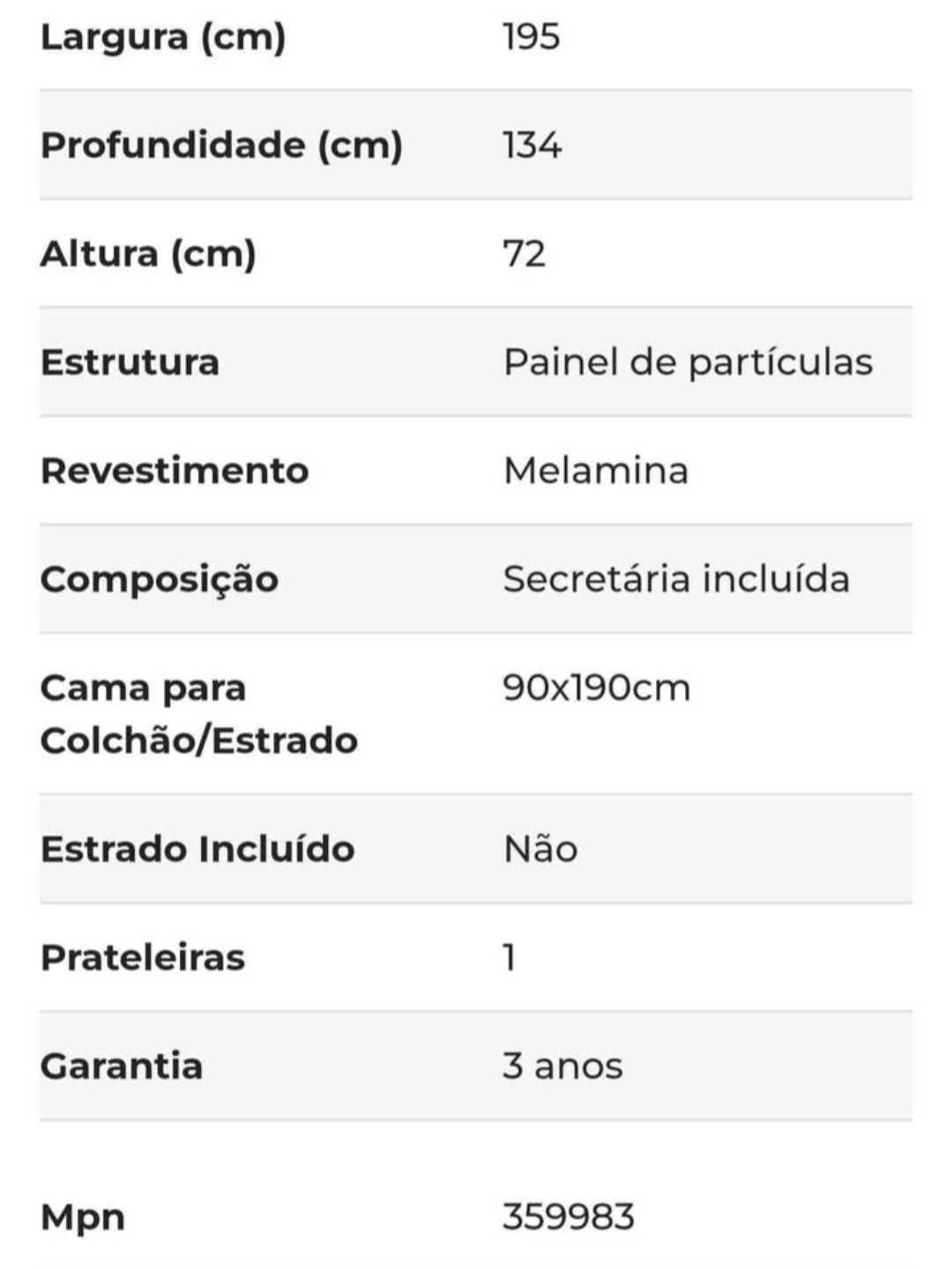 Cama criança com secretária