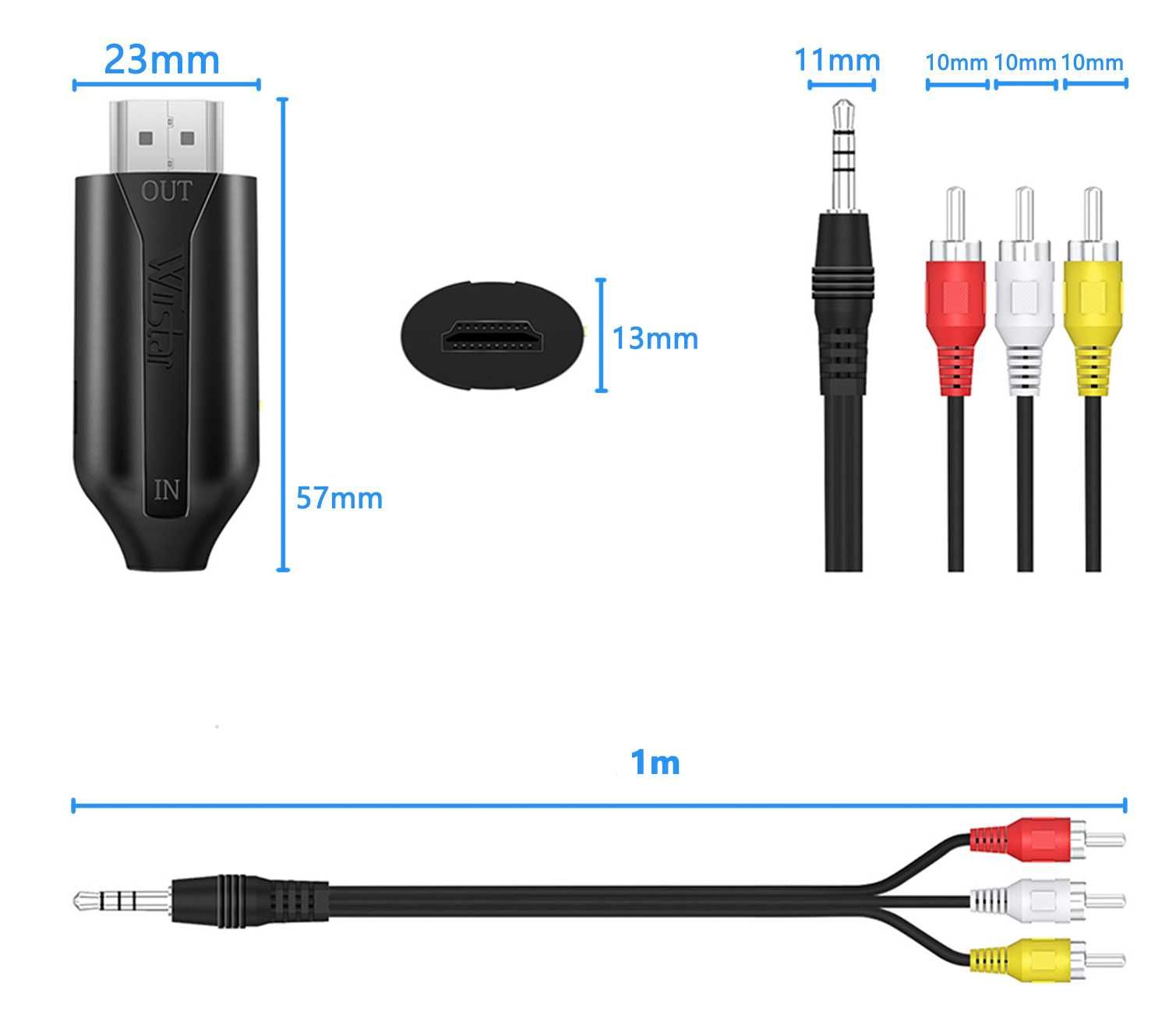 Konwerter AV na HDMI na kablu